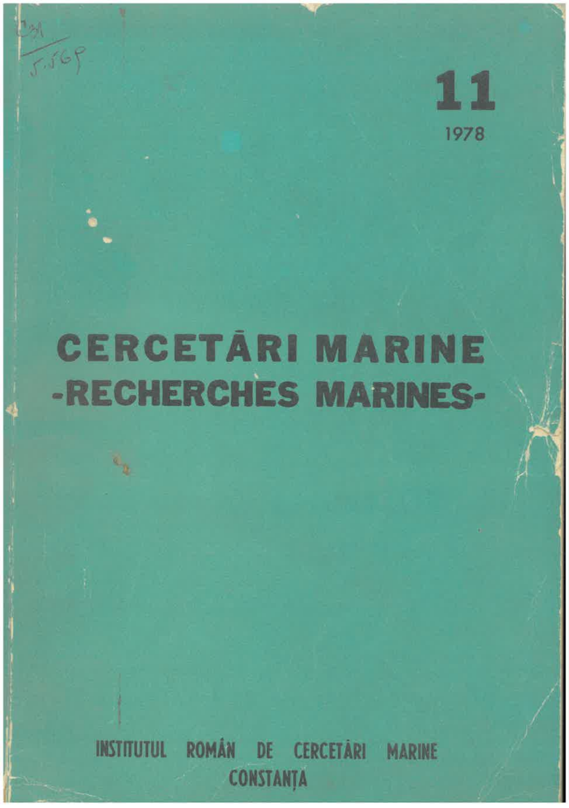 					View Vol. 11 No. 1 (1978): CERCETĂRI MARINE - RECHERCHES MARINES
				