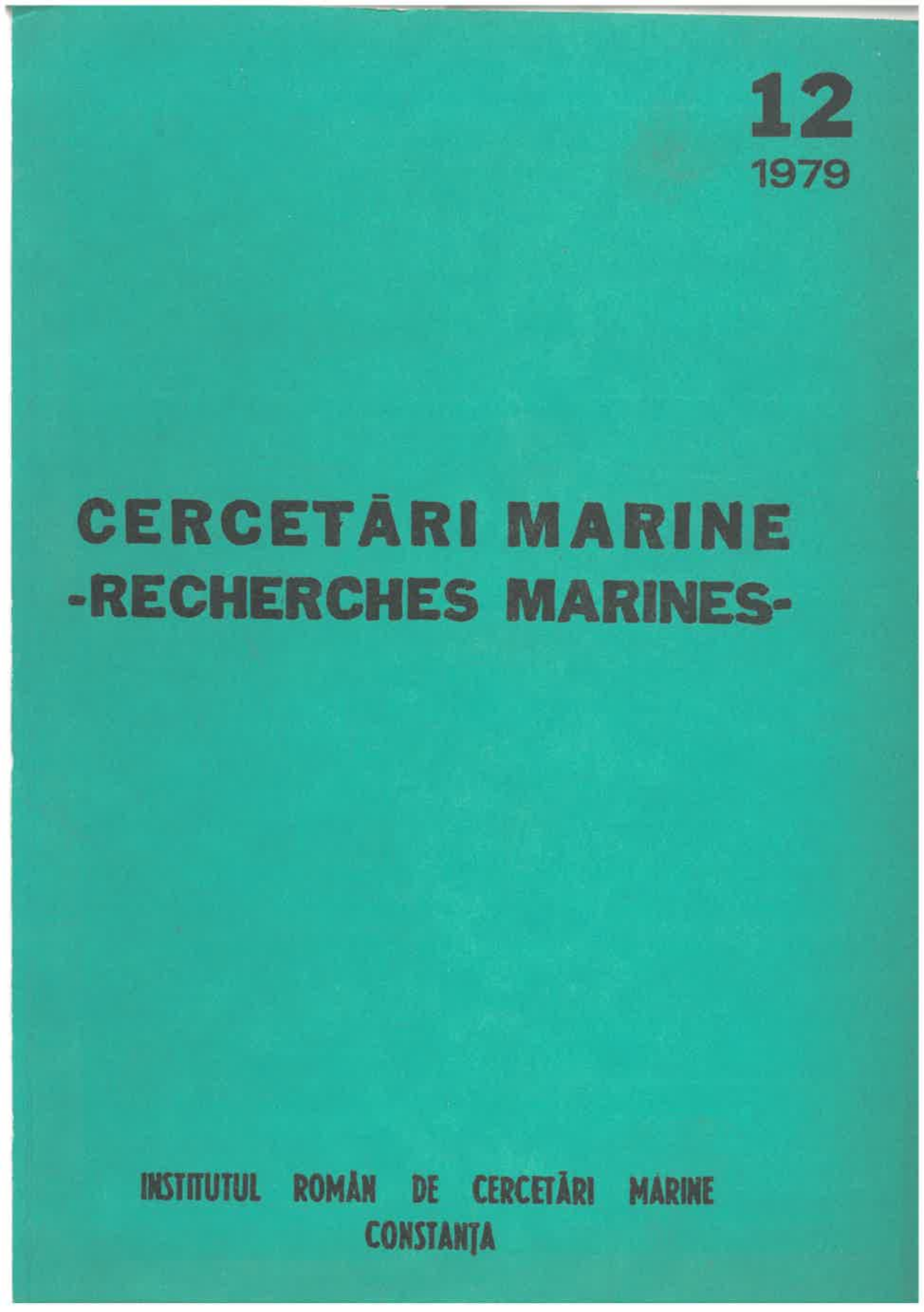 					View Vol. 12 No. 1 (1979): CERCETĂRI MARINE - RECHERCHES MARINES
				