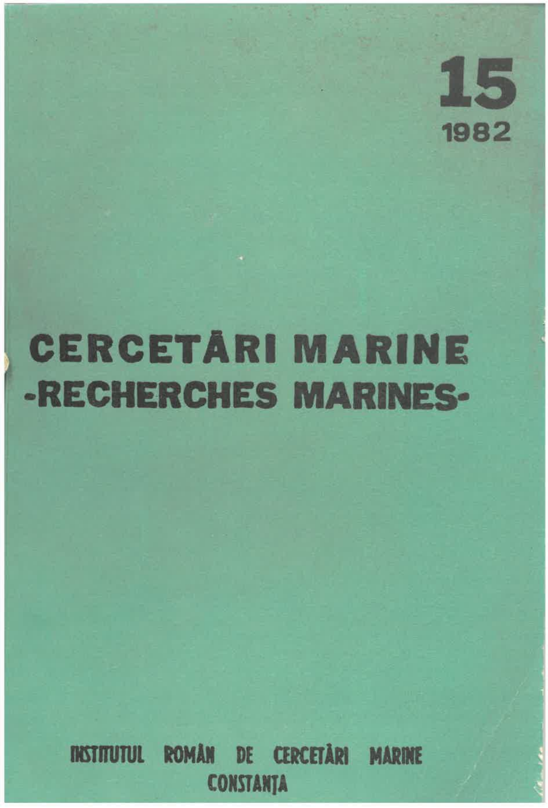 					View Vol. 15 No. 1 (1982): CERCETĂRI MARINE - RECHERCHES MARINES
				